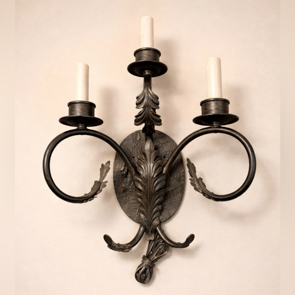 Elegant Black Iron Wall Sconce